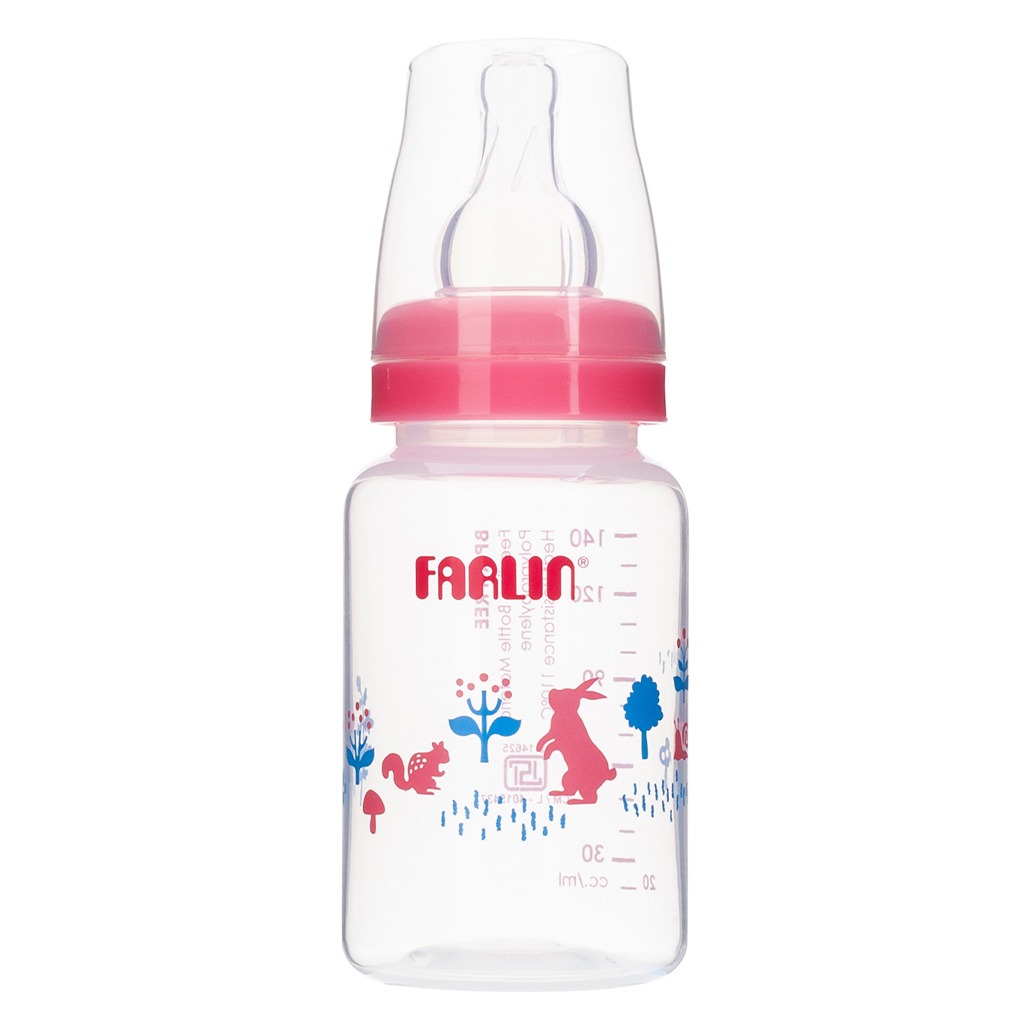 Farlin Standard Neck Animal Series PP Feeding Bottle, Pink AB-41011 (G) 140ml, Pack of 1's