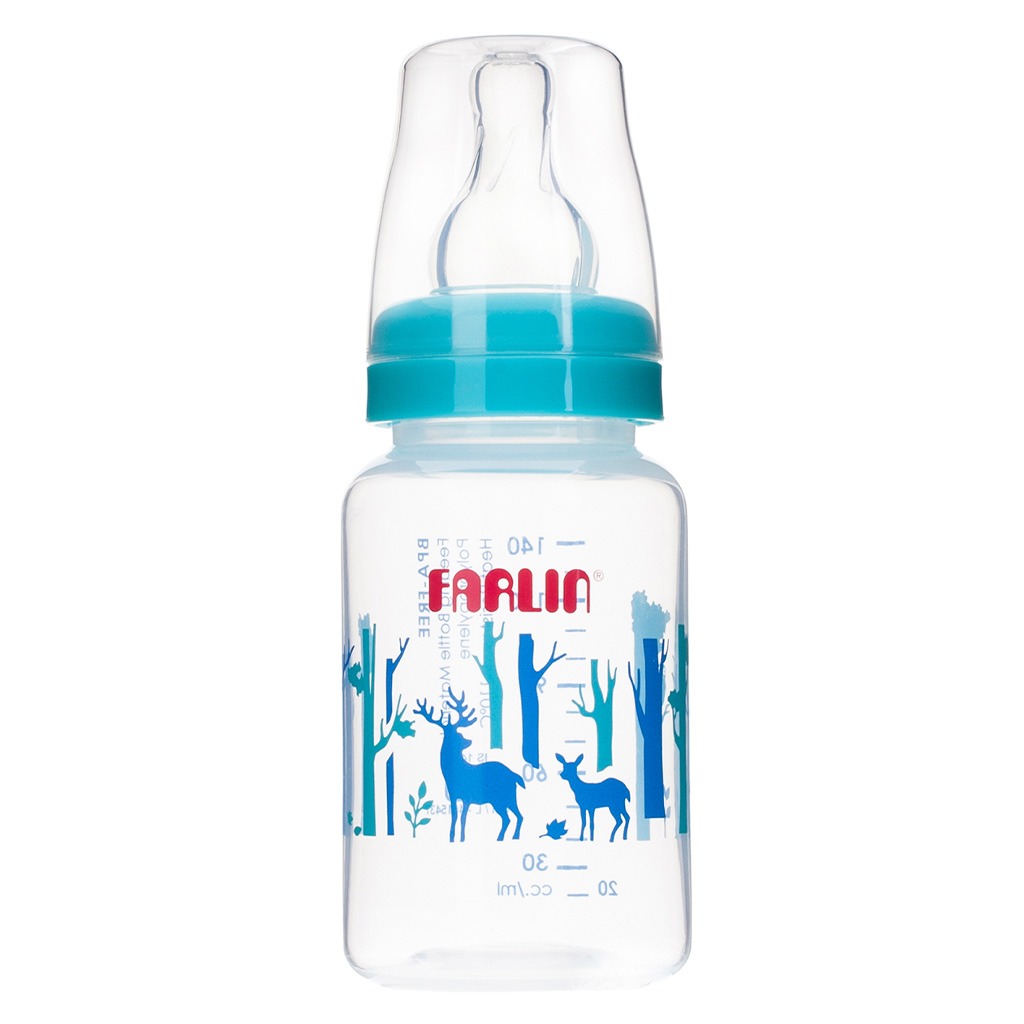 Farlin Standard Neck Animal Series PP Feeding Bottle, Blue AB-41011 (B) 140ml, Pack of 1's