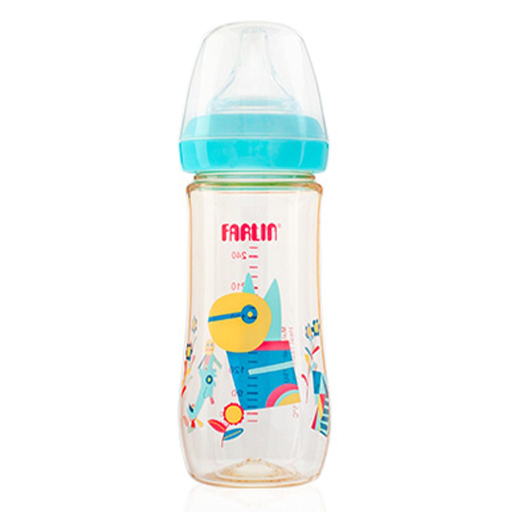 Farlin Silky PPSU Little Artist Collection 270ml Wide Neck Feeding Bottle For Baby AB-92009 (B), Pack of 1's