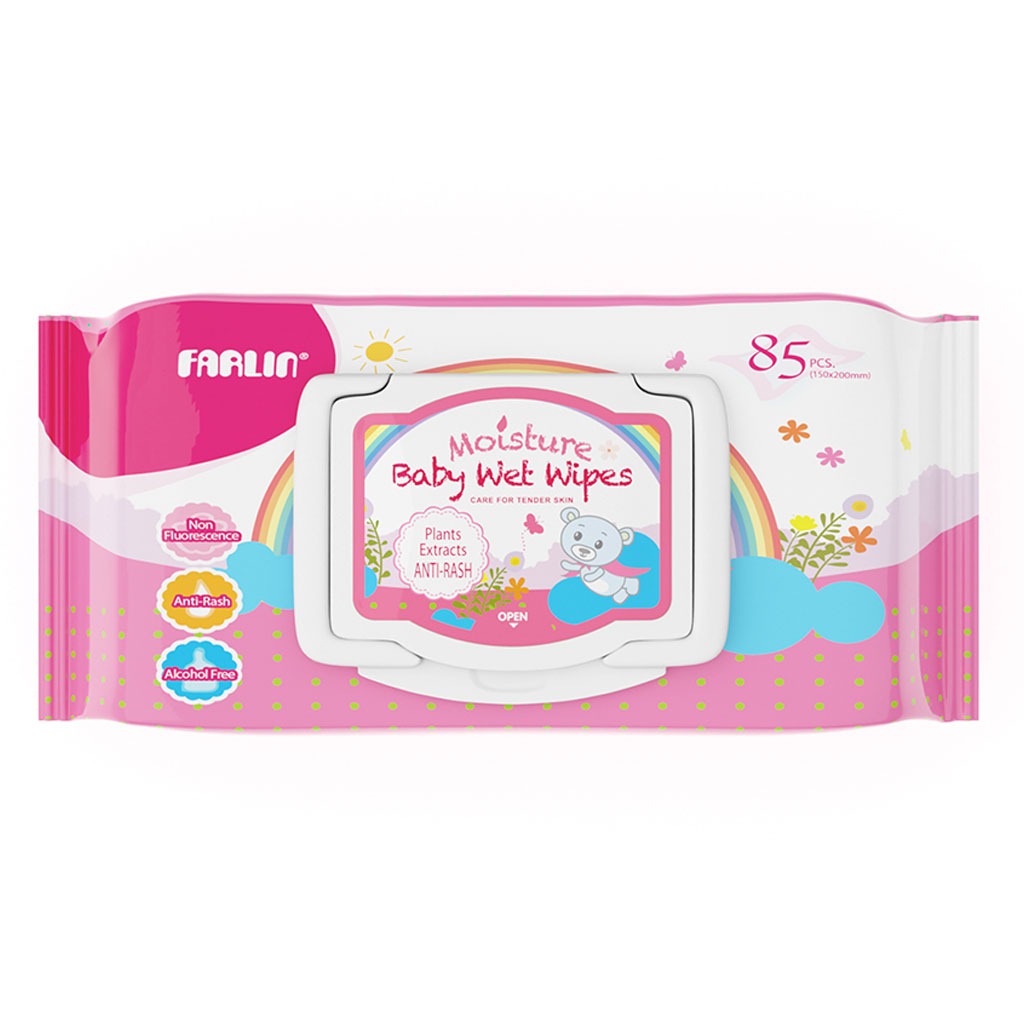 Farlin Anti-Rash Moisture Baby Wet Wipes, Pack of 85's