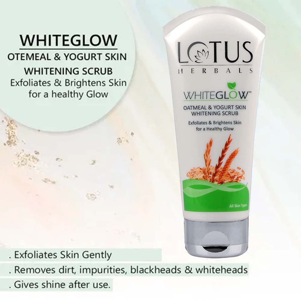 Lotus Herbals Whiteglow Oatmeal & Yogurt Skin Brightening Face Scrub 100g