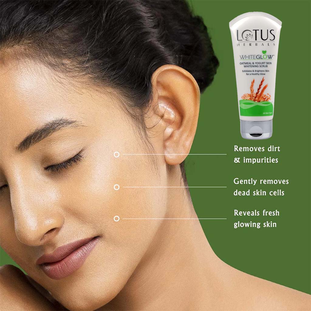 Lotus Herbals Whiteglow Oatmeal & Yogurt Skin Brightening Face Scrub 100g