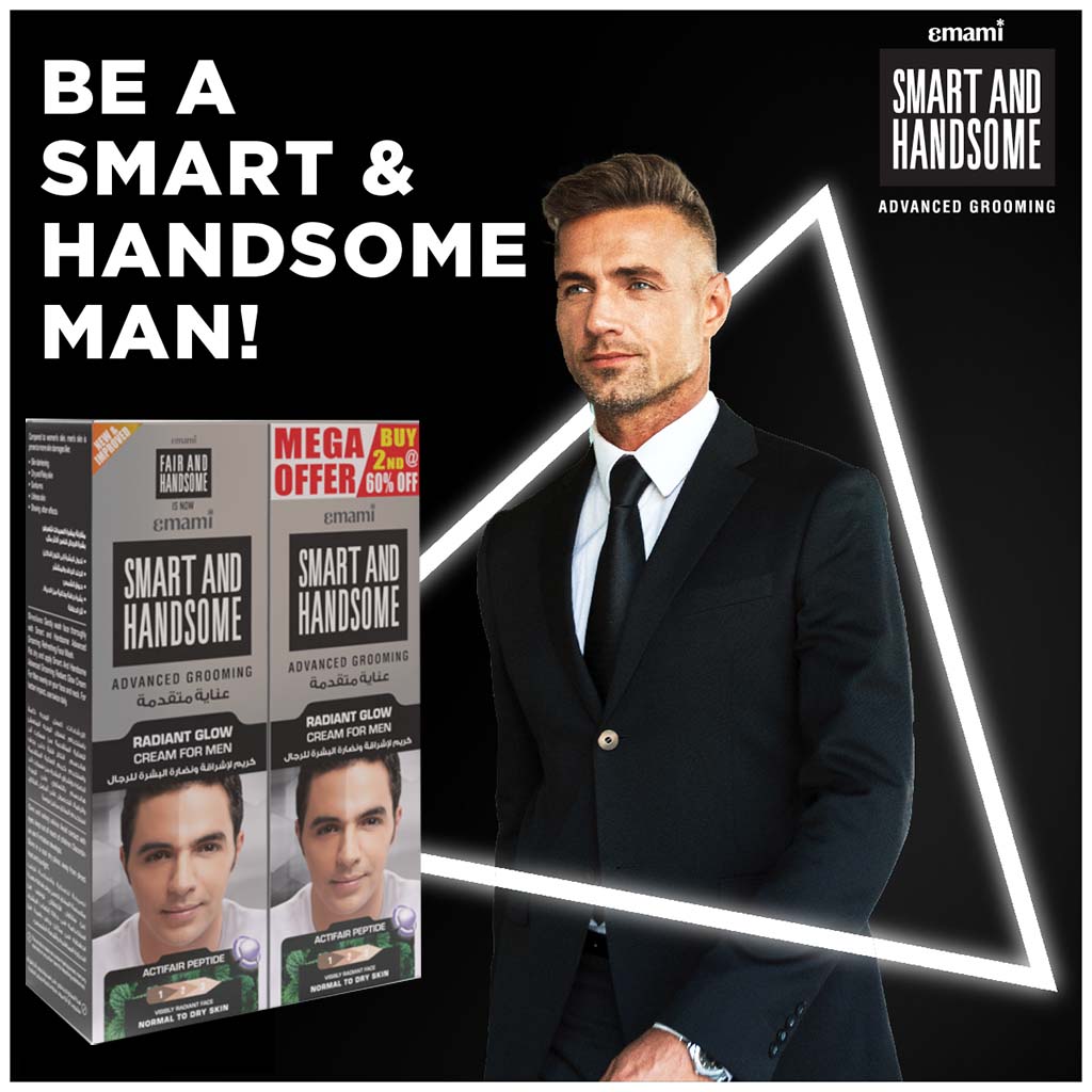 Emami Smart & Handsome Advanced Grooming Radiant Glow Cream For Men 2 x 100ml Promo Pack