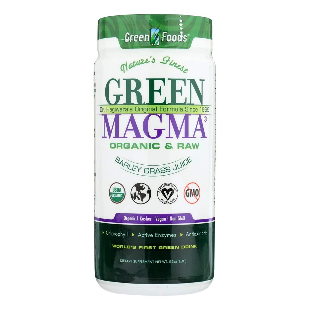Green Foods Nature's Finest Green Magma Organic & Raw Barley Grass Juice Powder 150g