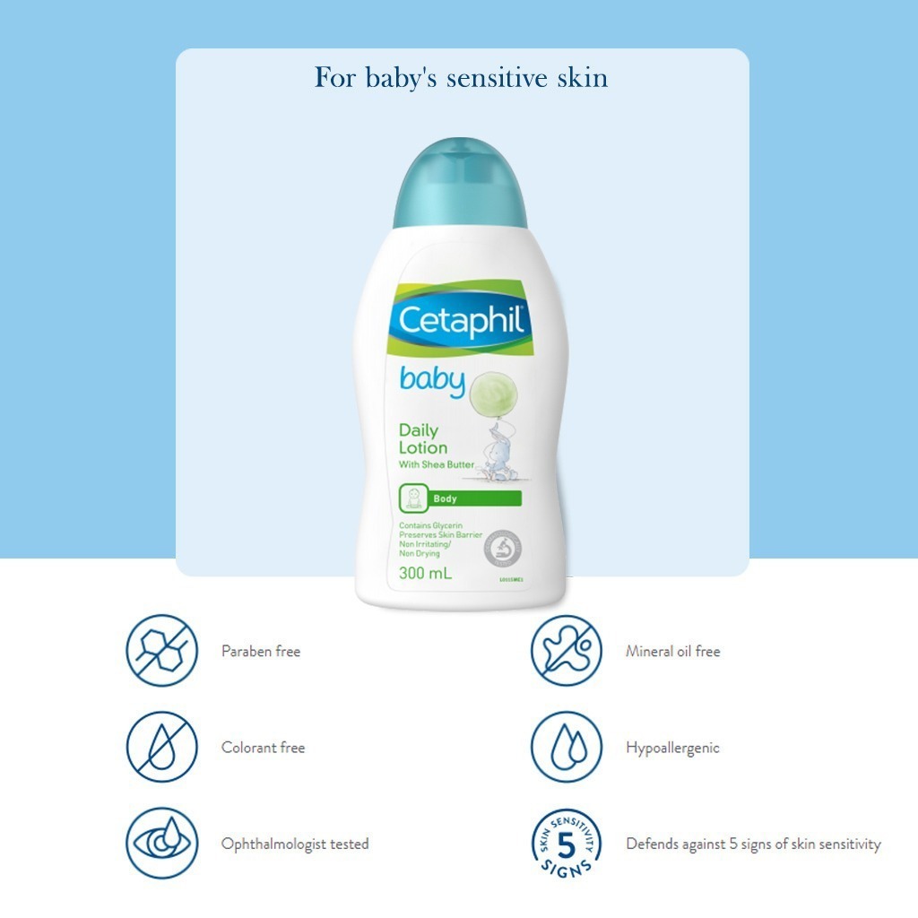 Cetaphil Baby Daily Lotion With Shea Butter & Baby Gentle Wash & Shampoo For Sensitive Skin 300ml, Pack of 2's PROMO PACK