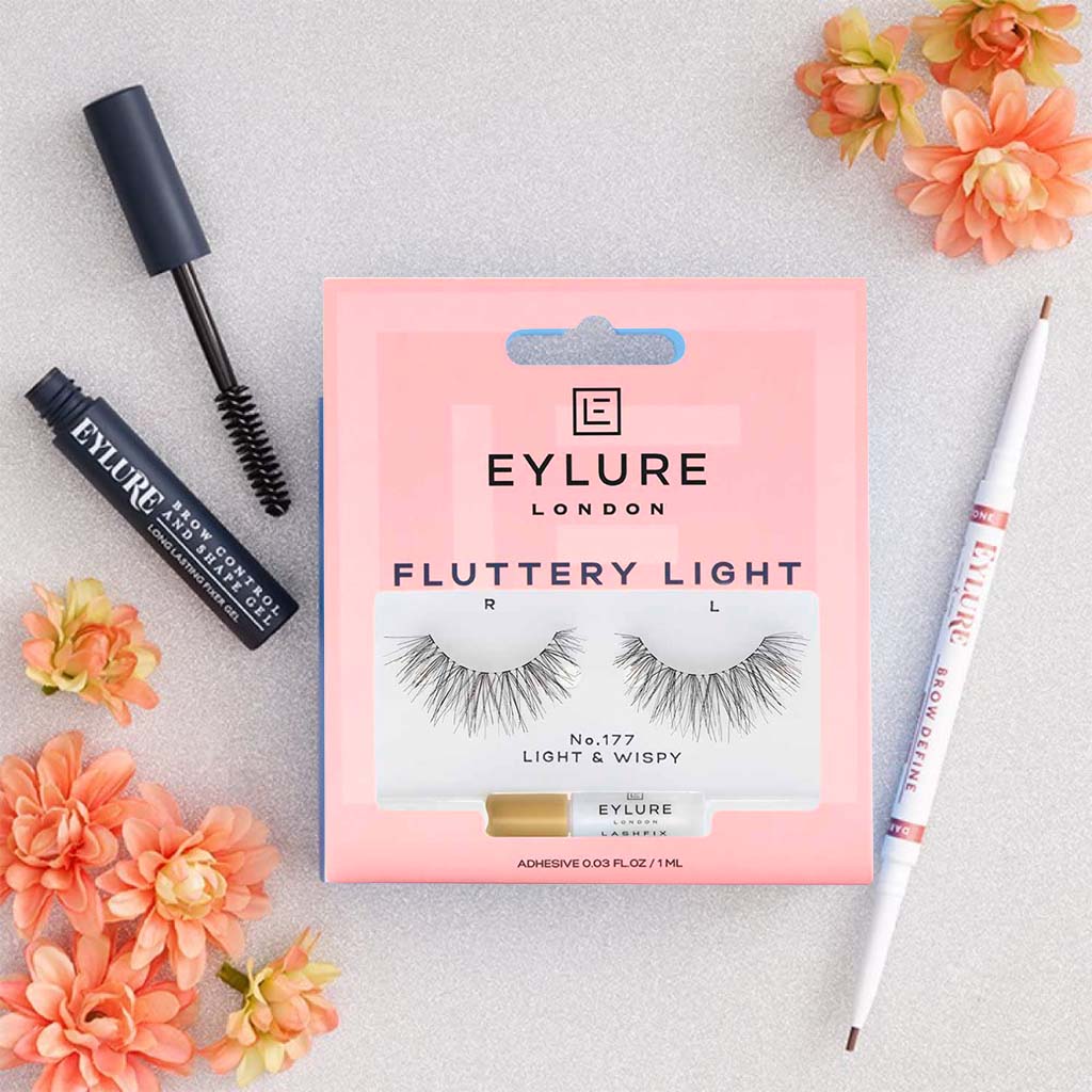 Eylure Fluttery Light False Eye Lashes No. 117 Light & Wispy, Pack of 1 pair