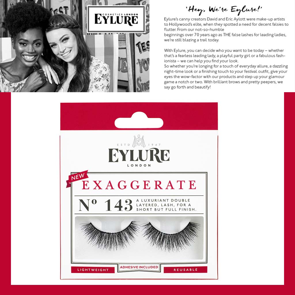 Eylure Exaggerate False Eye Lashes No. 143, Pack of 1 pair