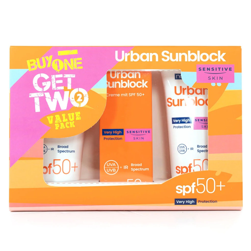Novaclear Urban Sunblock SPF 50+ Face Sunscreen For Sensitive Skin 40ml, Value Pack of 1+2's