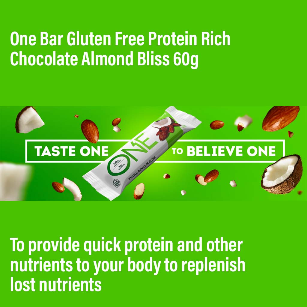 One Bar Gluten Free Protein Almond Bliss Flavored Protein Bar 60g