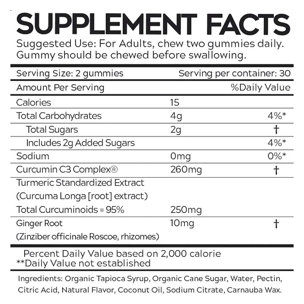 Fade Fit Gelatin-Free Turmeric - Ginger Adult Gummies For Healthy Muscles & Joints, Pack of 60's