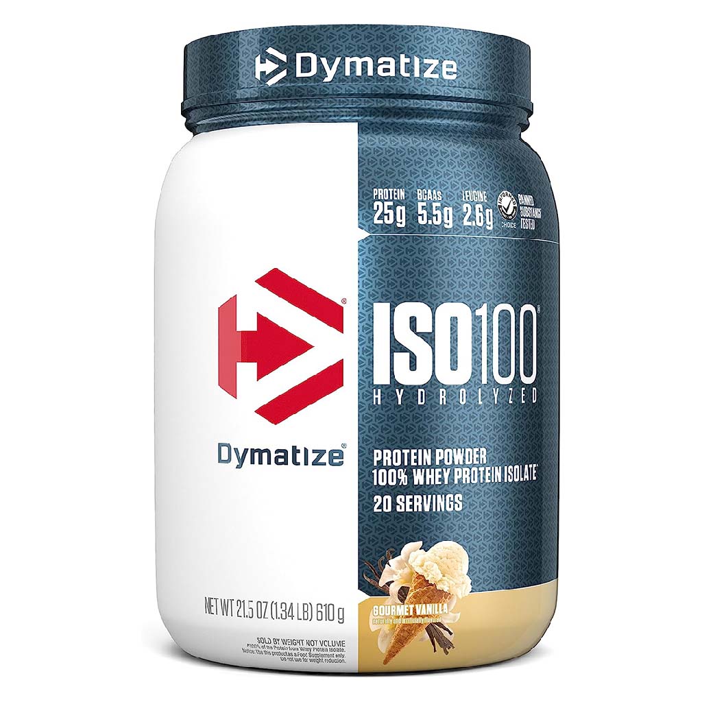 Dymatize ISO100 Fast Absorbing Whey Protein Powder For Muscle Recovery, Gourmet Vanilla 1.3lbs.