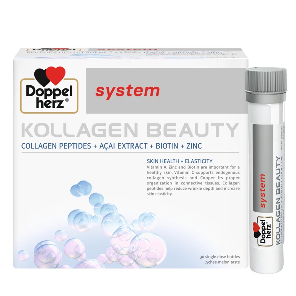Doppelherz System Kollagen Beauty Supplement, Single Dose Drinkable Vial, Pack of 30's