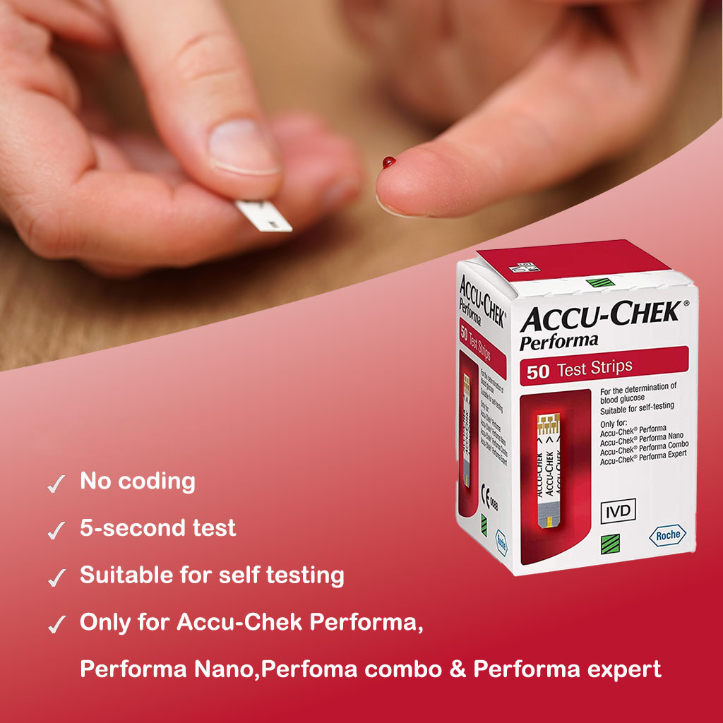 Accu-Chek Performa Blood Sugar Test Strips 50's, 1+1 PROMO PACK