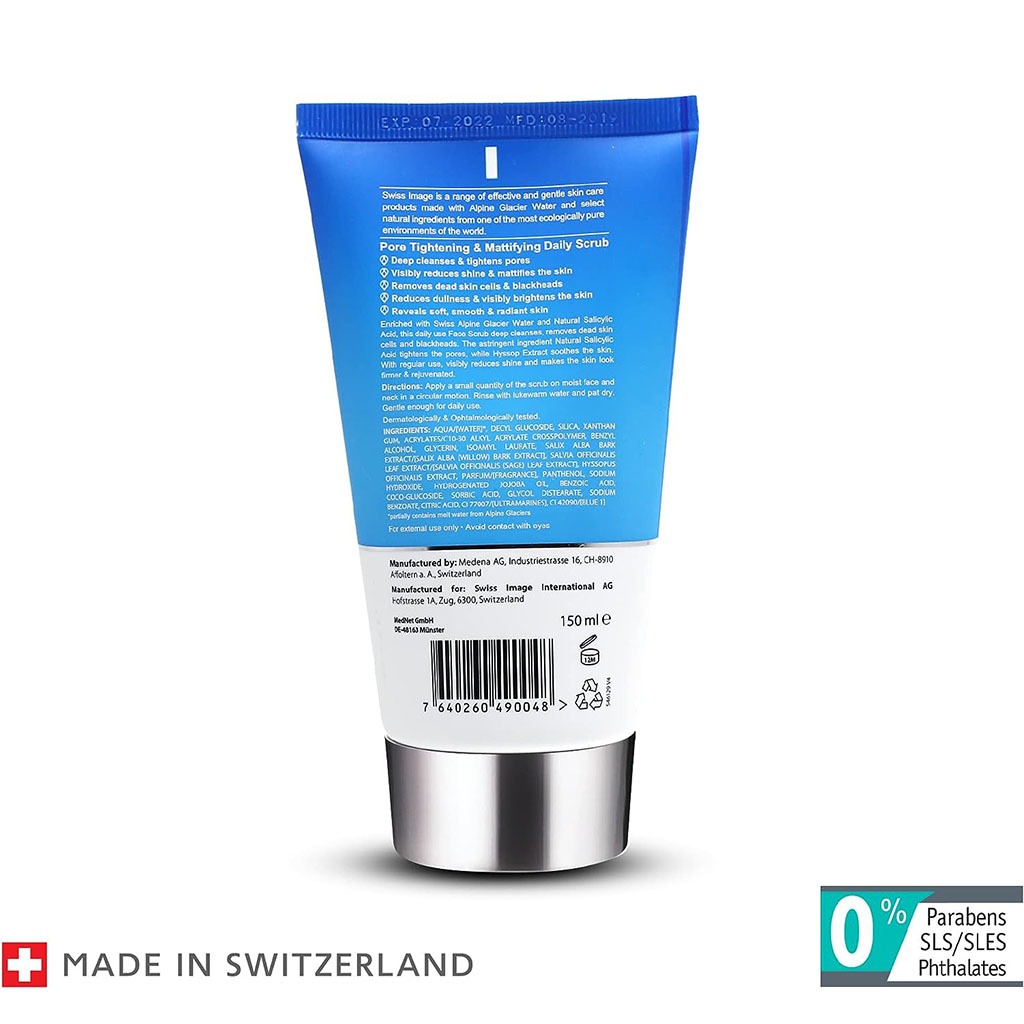 Swiss Image Essential Care Pore Tightening & Mattifying Daily Scrub For Combination To Oily Skin Types 150ml