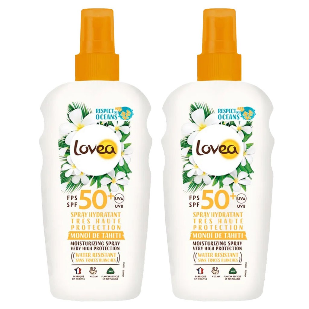 Lovea Monoi de Tahiti Very High Sun Protection Moisturizing Sun Spray With SPF50+ 150ml, Promo Pack of 2's 