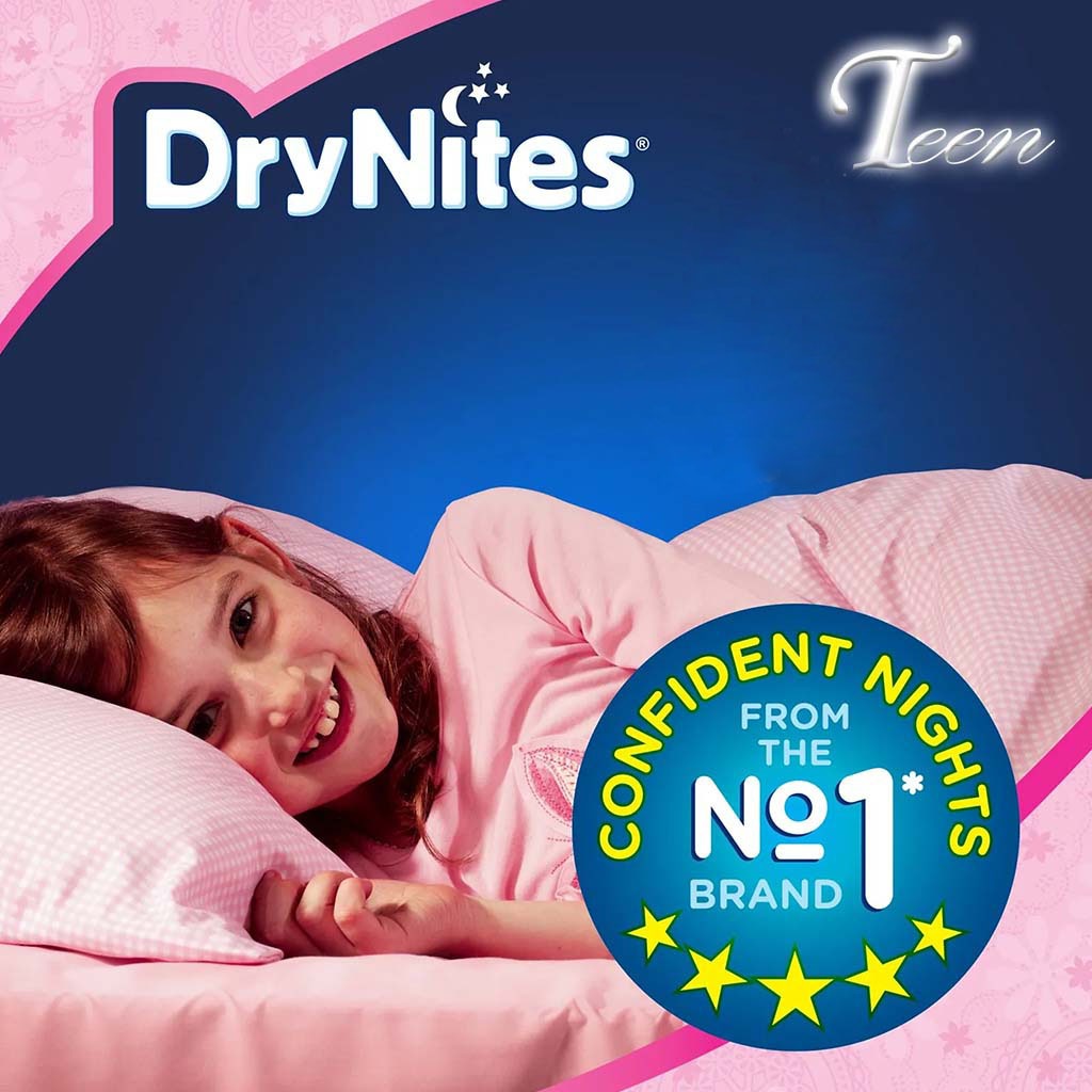 Huggies DryNites Pyjama Pants, Disposable Bed Wetting Diaper For 8-15 Years Old Girls Weighing 27-57 kg, Jumbo Pack of 13's