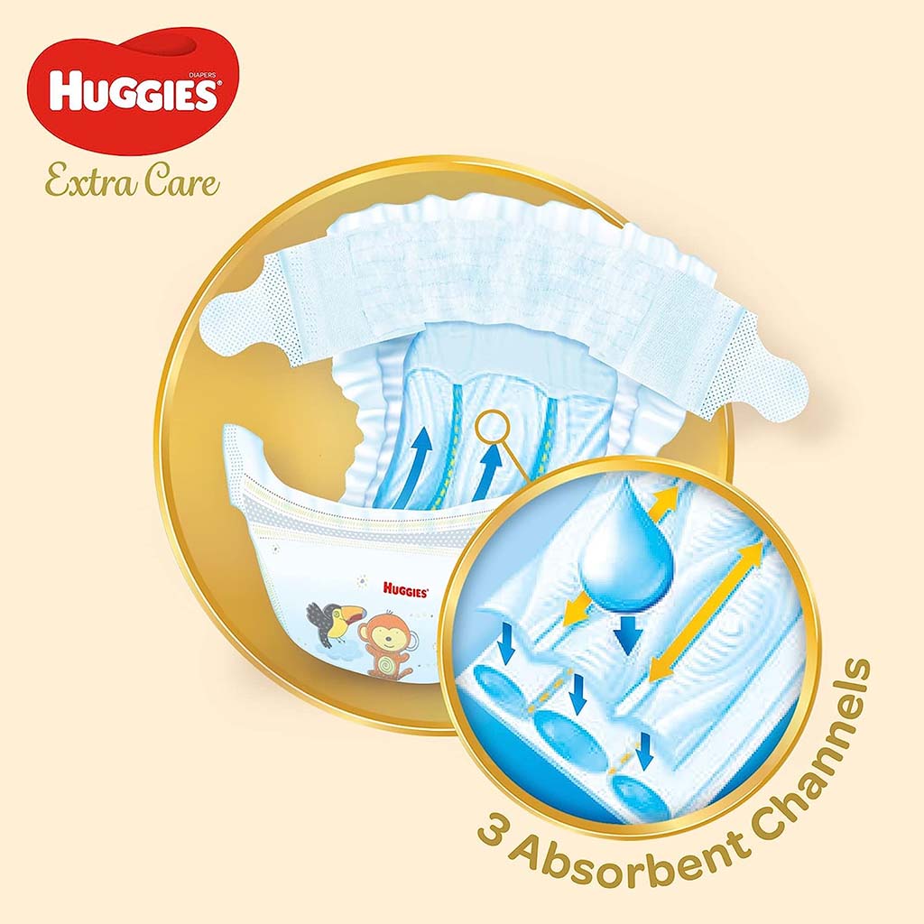 Huggies Extra Care Baby Diapers, Size 4, For 8-14kg Baby, Pack of 40's