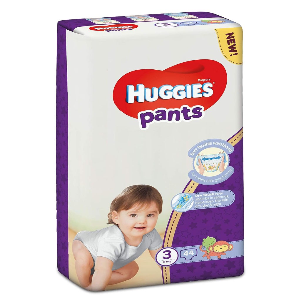 Huggies Pants, Size 3, Diaper For 6-11kg Baby, Pack of 44's