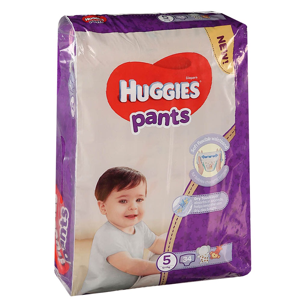 Huggies Pants, Size 5, Diaper For 12-17kg Baby, Pack of 34's - Special Price