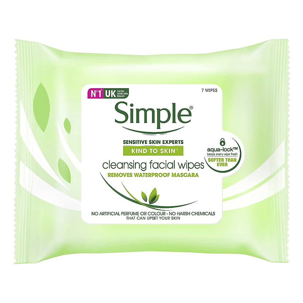 Simple Kind To Skin Cleansing Facial Wipes, Pack of 7's