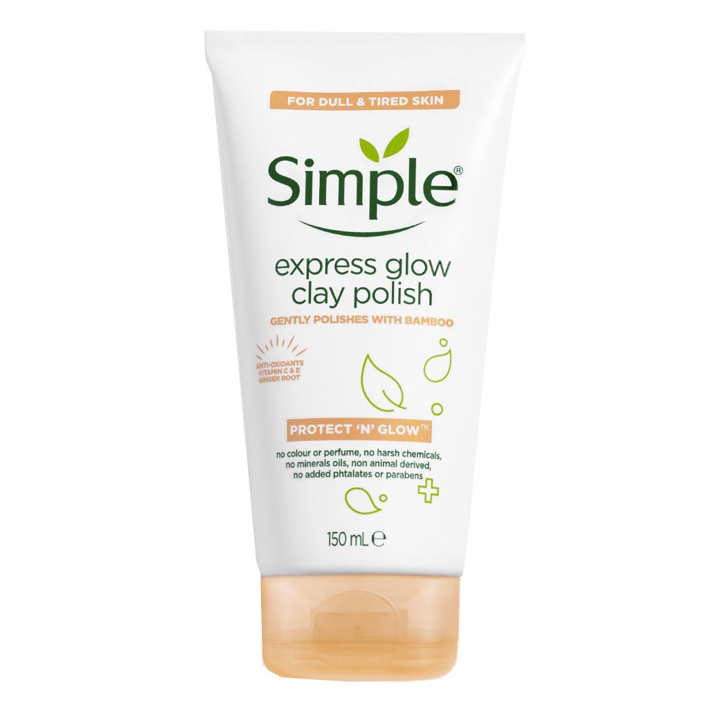 Simple Protect 'N' Glow Express Glow Clay Polish Face Cleanser For Dull & Tired Skin 150ml