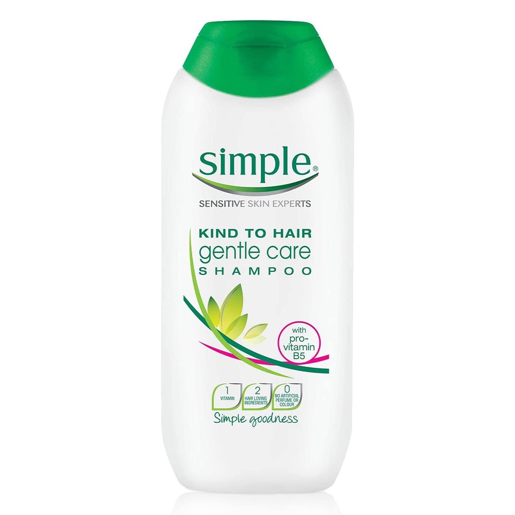 Simple Kind To Hair Sensitive Skin Experts Gentle Care Shampoo For Healthy, Shiny Hair 200ml