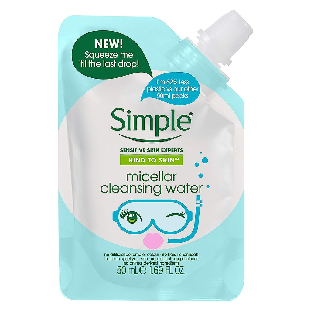 Simple Kind To Skin Sensitive Skin Experts Micellar Cleansing Water Pouch 50ml