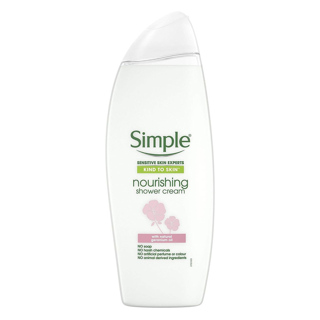 Simple Kind To Skin Sensitive Skin Experts Nourishing Shower Cream With Natural Geranium Oil 500ml
