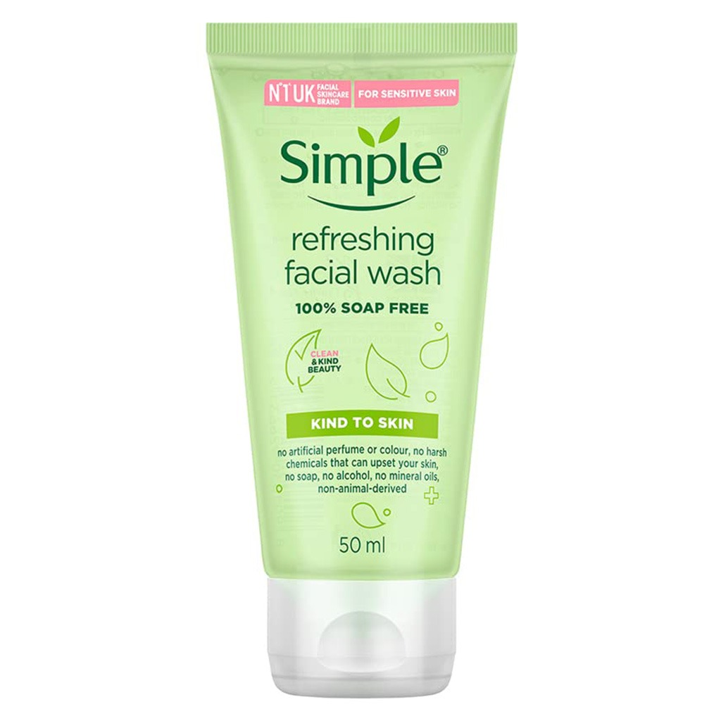 Simple Kind To Skin Refreshing Facial Gel Wash For Sensitive Skin Types 50ml