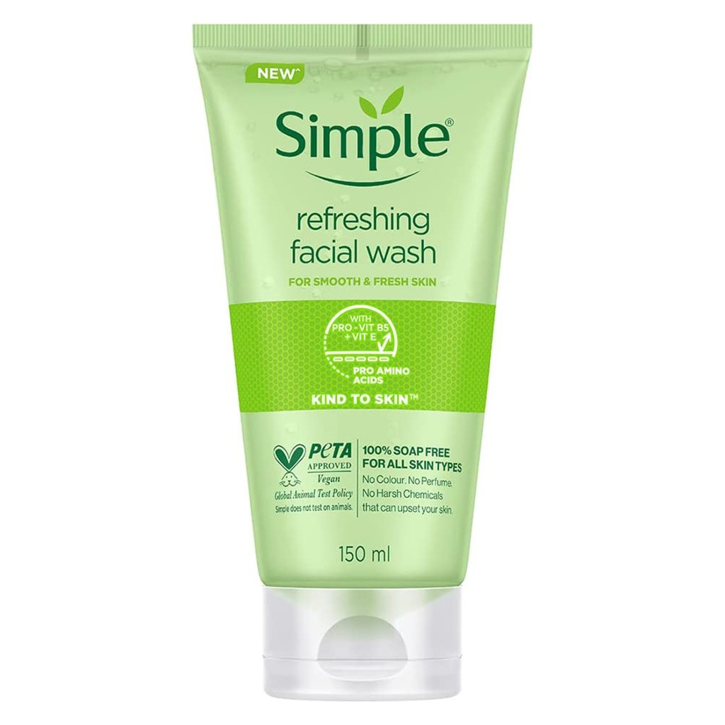 Simple Kind To Skin Refreshing Facial Gel Wash For All Skin Types 150ml