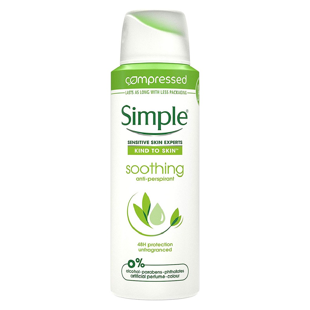 Simple Kind To Skin Sensitive Skin Experts Fragrance-Free Soothing Anti-Perspirant For Women 125ml