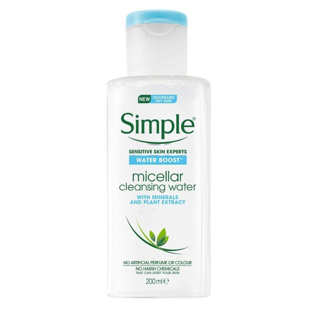 Simple Sensitive Skin Experts Water Boost Micellar Cleansing Water For Dehydrated Dry Skin 200ml