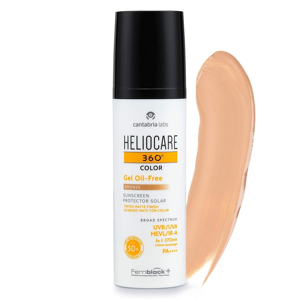 Heliocare 360° Gel Oil-Free Broad Spectrum Tinted Sunscreen With SPF50+ & PA++++ - Bronze 50ml