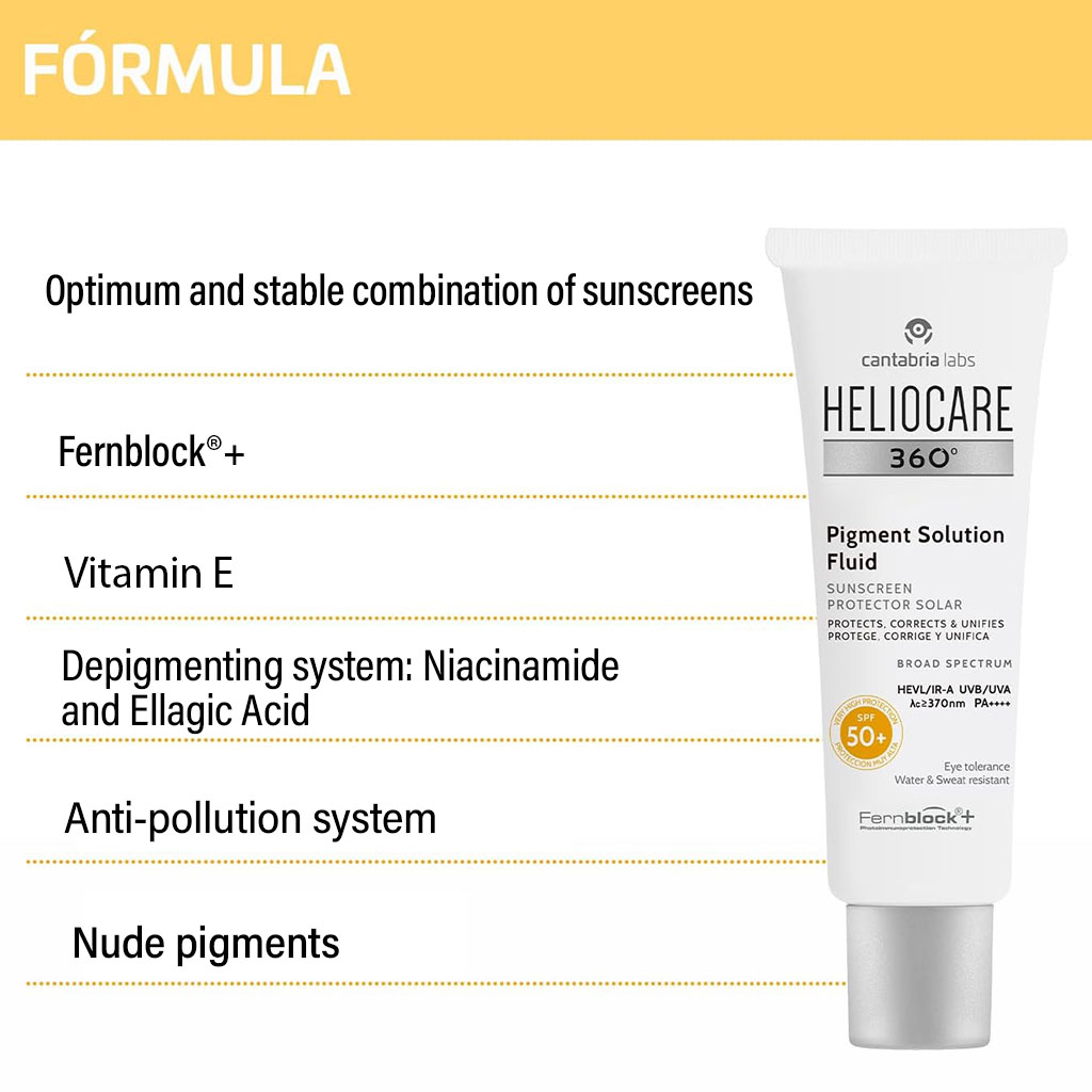 Heliocare 360° Pigment Solution Fluid Broad Spectrum Sunscreen With SPF50+ & PA++++ 50ml