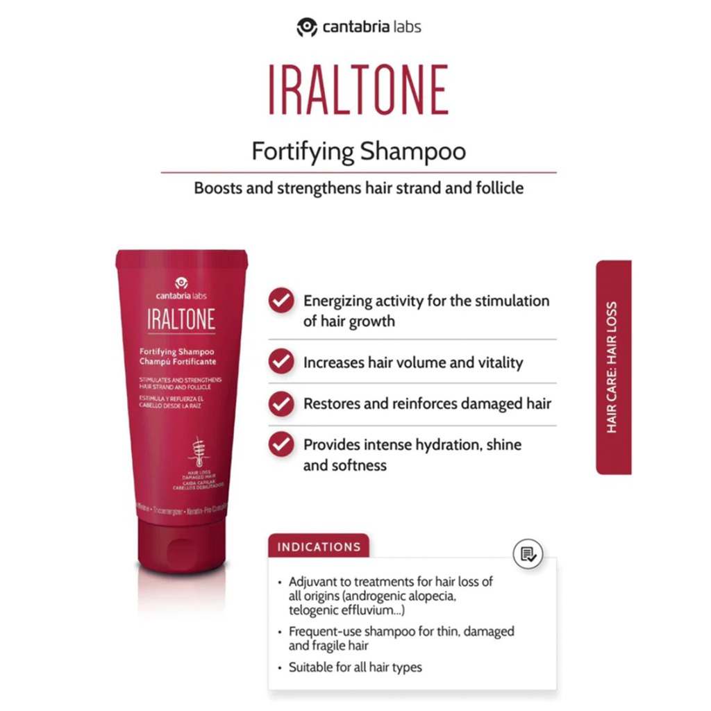 Iraltone Fortifying Shampoo For Hair Loss & Damaged Hair 200ml