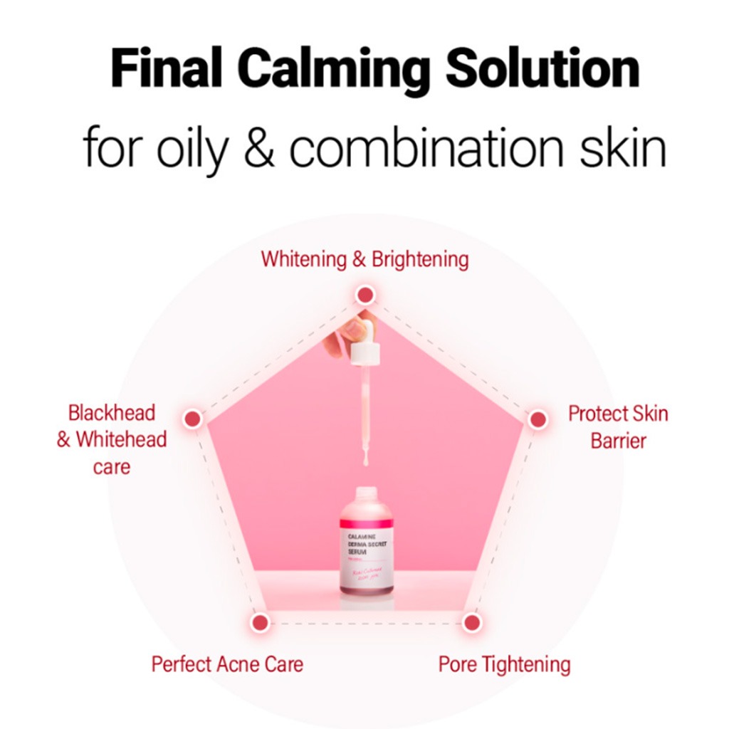 K-Secret Calamine Derma Secret Pink Solution Serum For Oily & Combination Skin Types 50ml