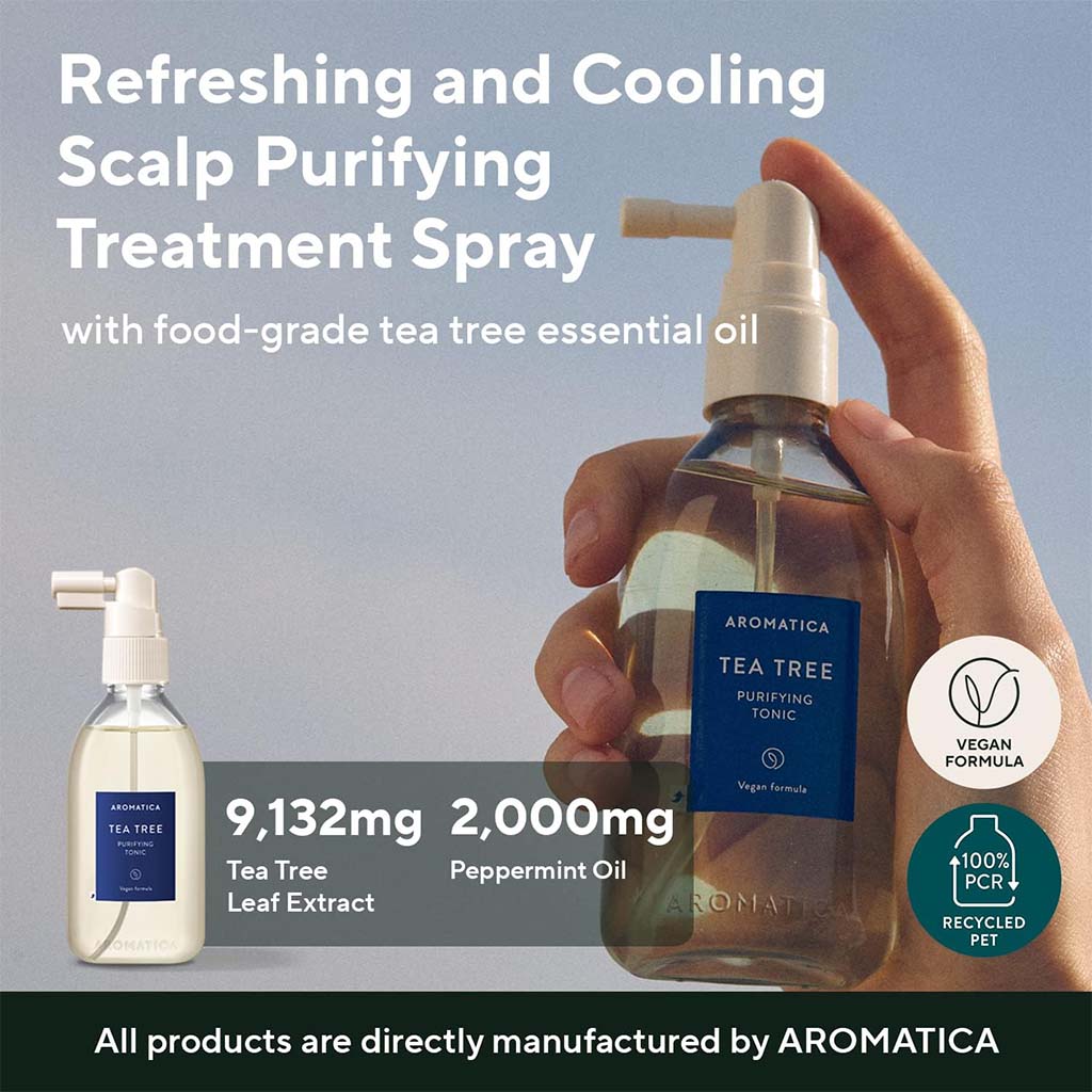 Aromatica Tea Tree Anti-Dandruff Purifying Hair Tonic For Oily Scalps 100ml