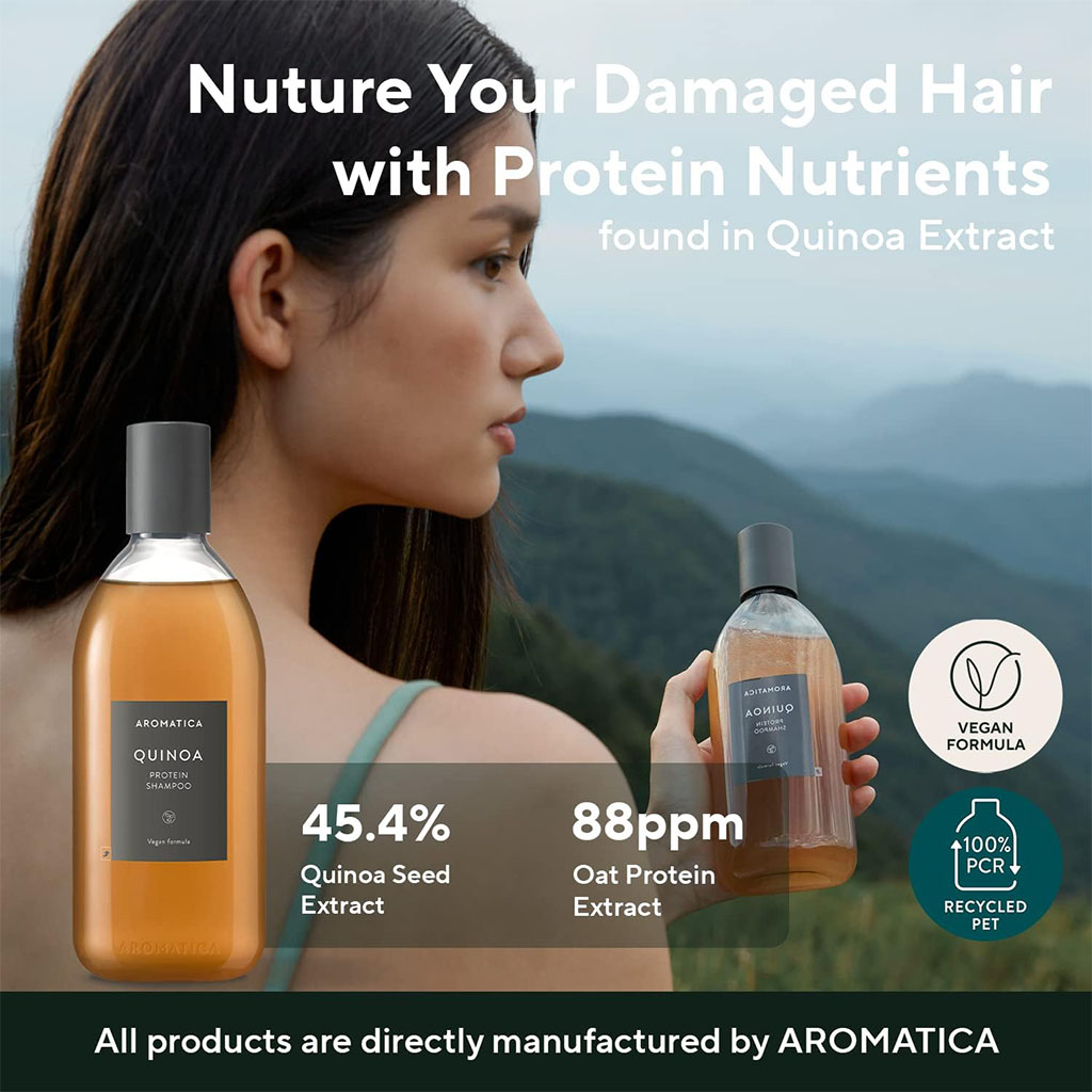 Aromatica Quinoa Protein Shampoo For Dry, Damaged Hair 400ml
