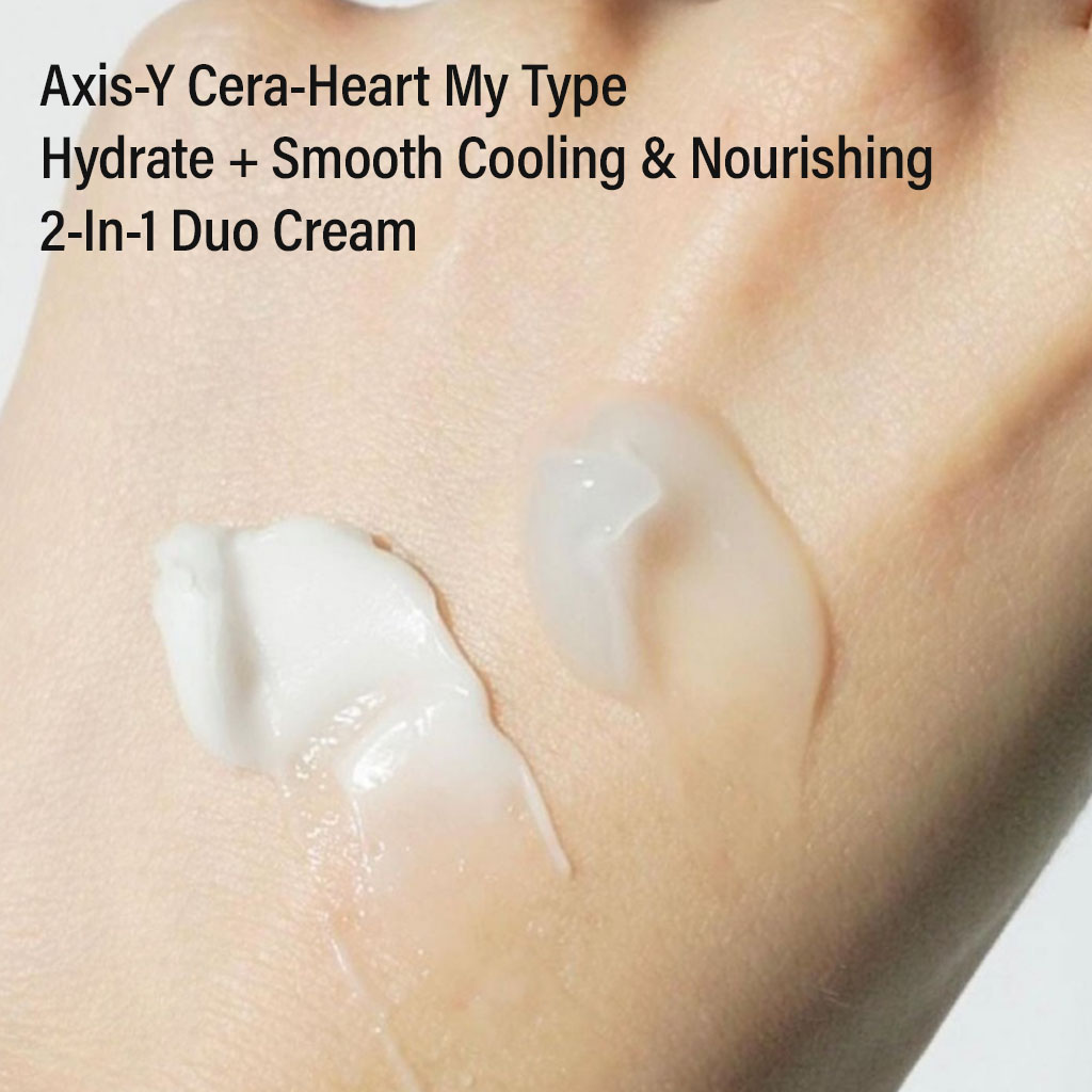 Axis-Y Cera-Heart My Type Hydrate & Smooth, Cooling & Nourishing 2-In-1 Duo Cream 60ml