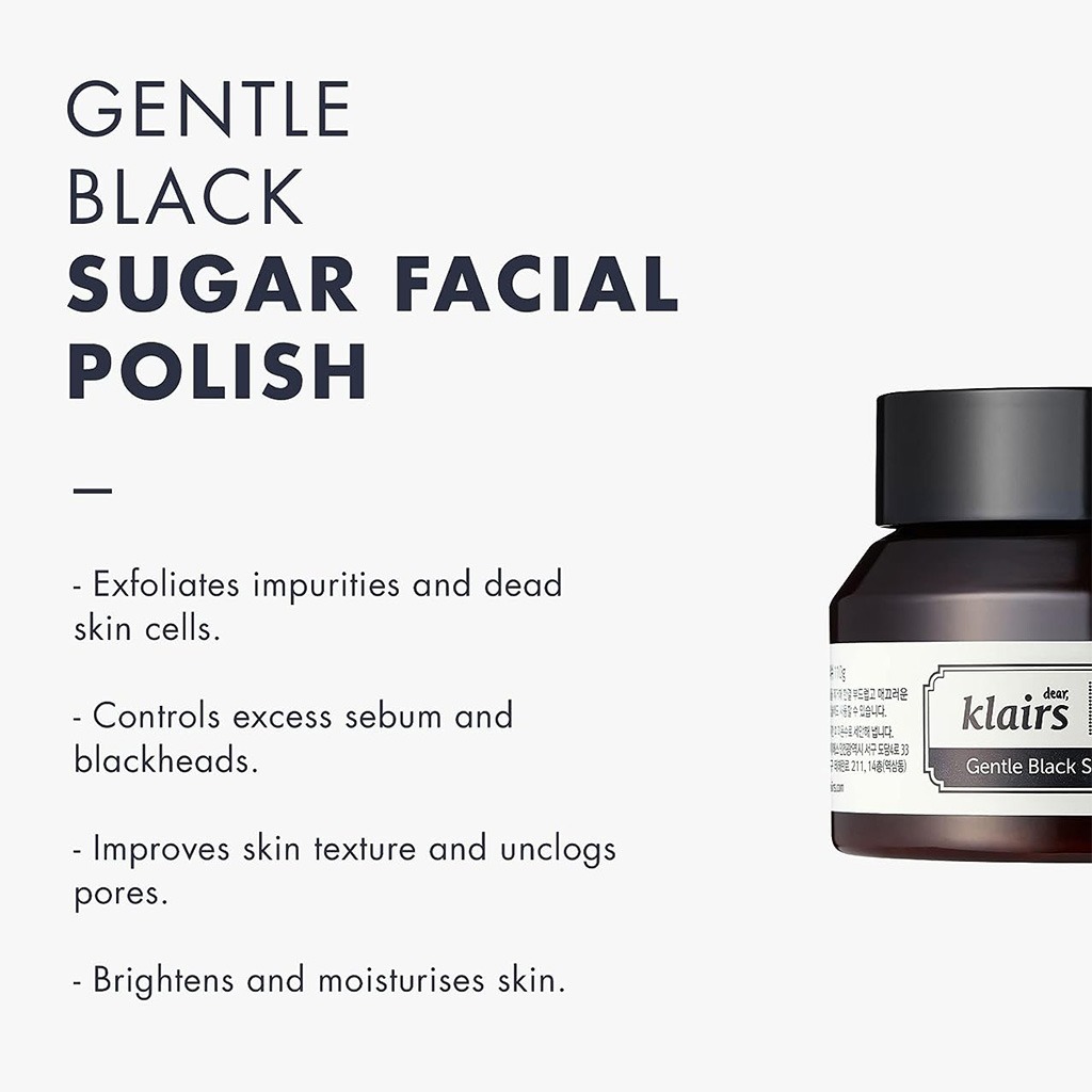 Dear Klairs Gentle Black Sugar Exfoliating Facial Polish Scrub 110g