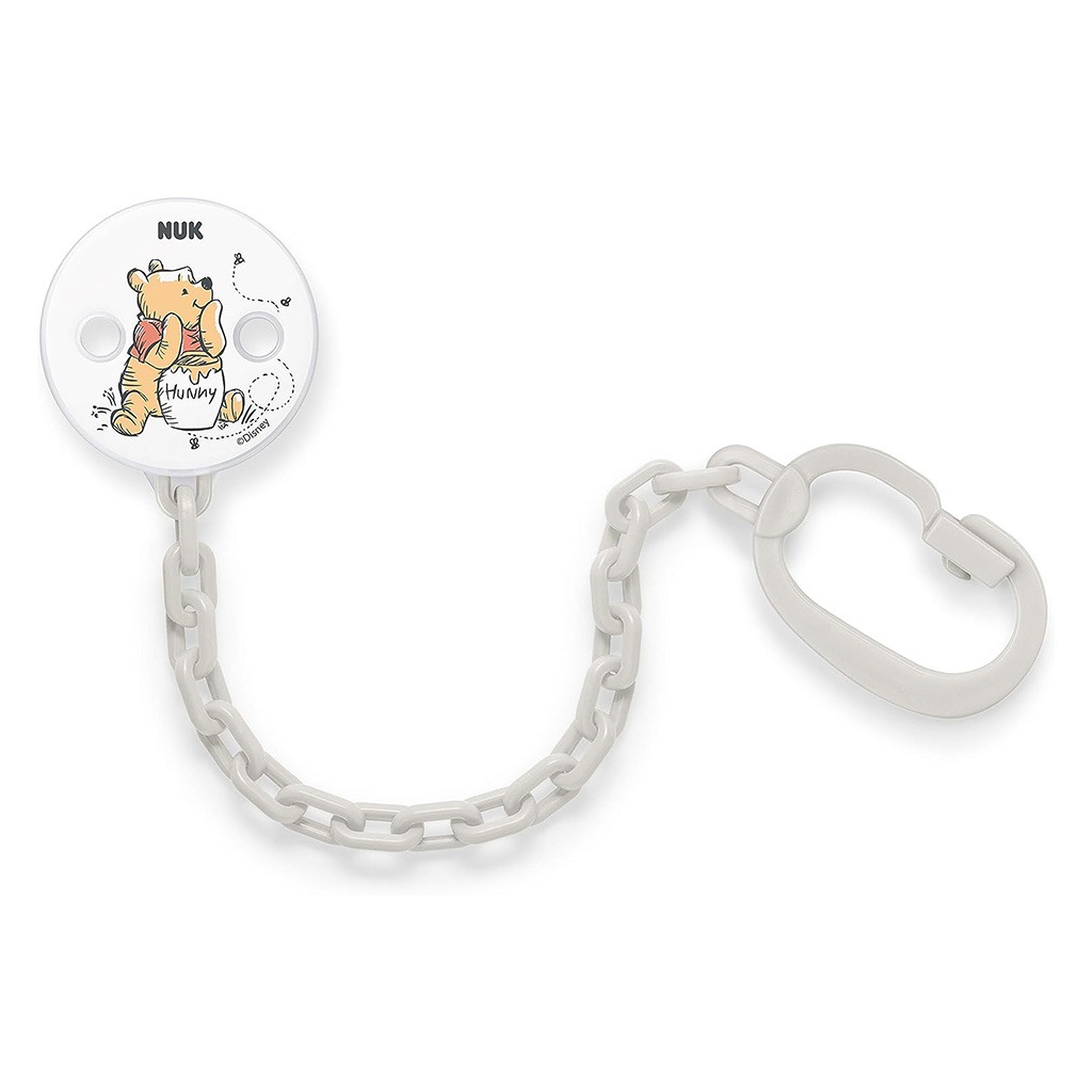 NUK Disney Winnie The Pooh Soother Chain With Clip For Baby, Pack of 1's