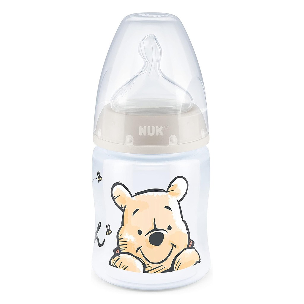 Nuk First Choice+ Disney Winnie The Pooh Anti-Colic 150ml Baby Feeding Bottle With Temperature Control, Assorted Colors, Pack of 1's