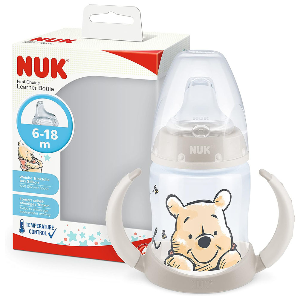 Nuk First Choice Winnie The Pooh 150ml Baby Learner Bottle With Temperature Control, Assorted Pack of 1's