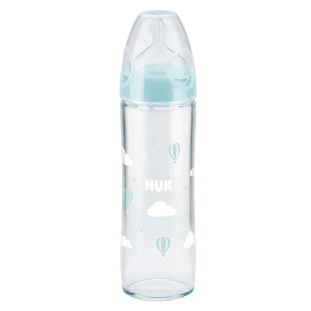 Nuk First Choice+ New Classic 240ml Baby Feeding Glass Bottle With Teat, Assorted Pack of 1's