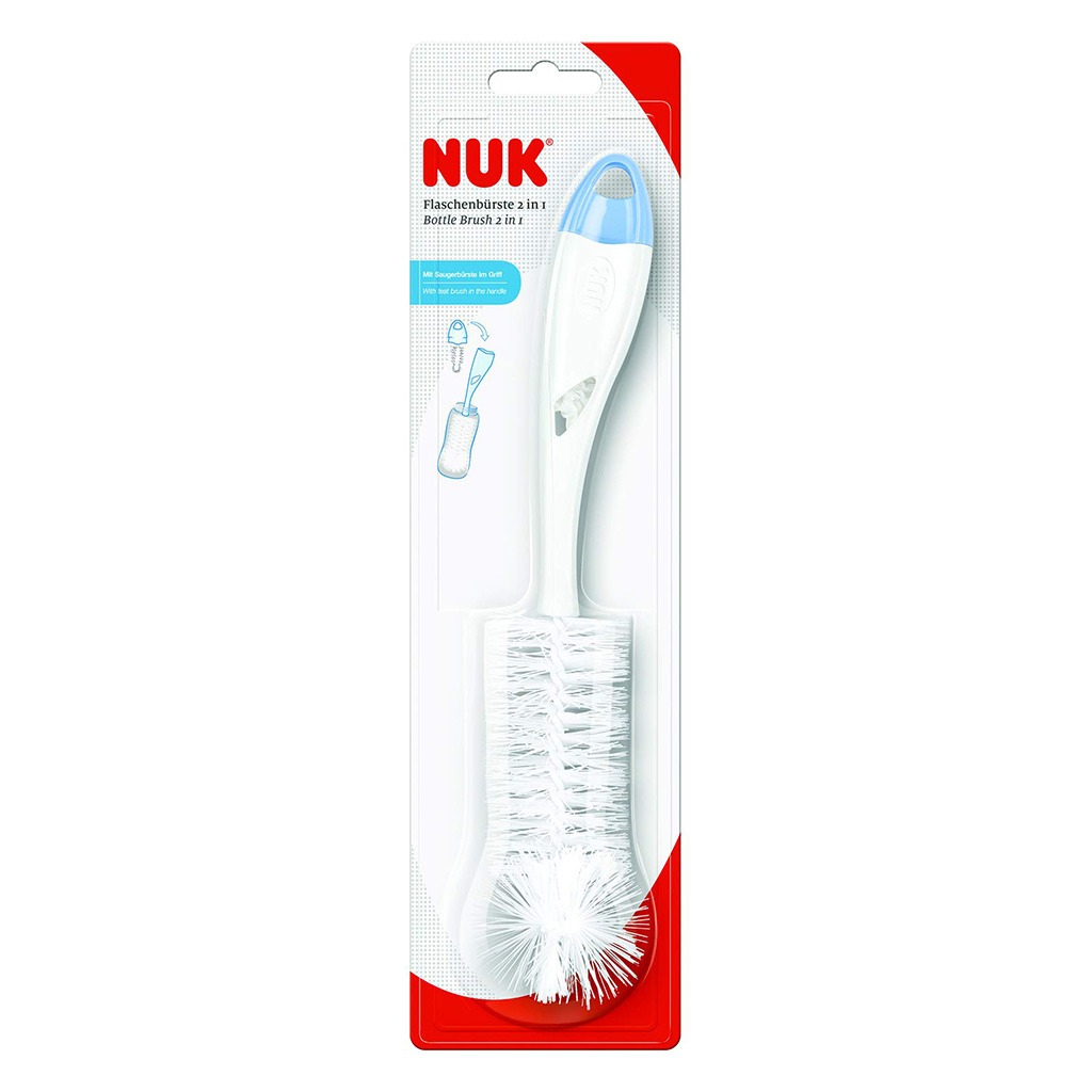 Nuk 2-In-1 Baby Bottle Brush With Teat Brush, Assorted Pack of 1's