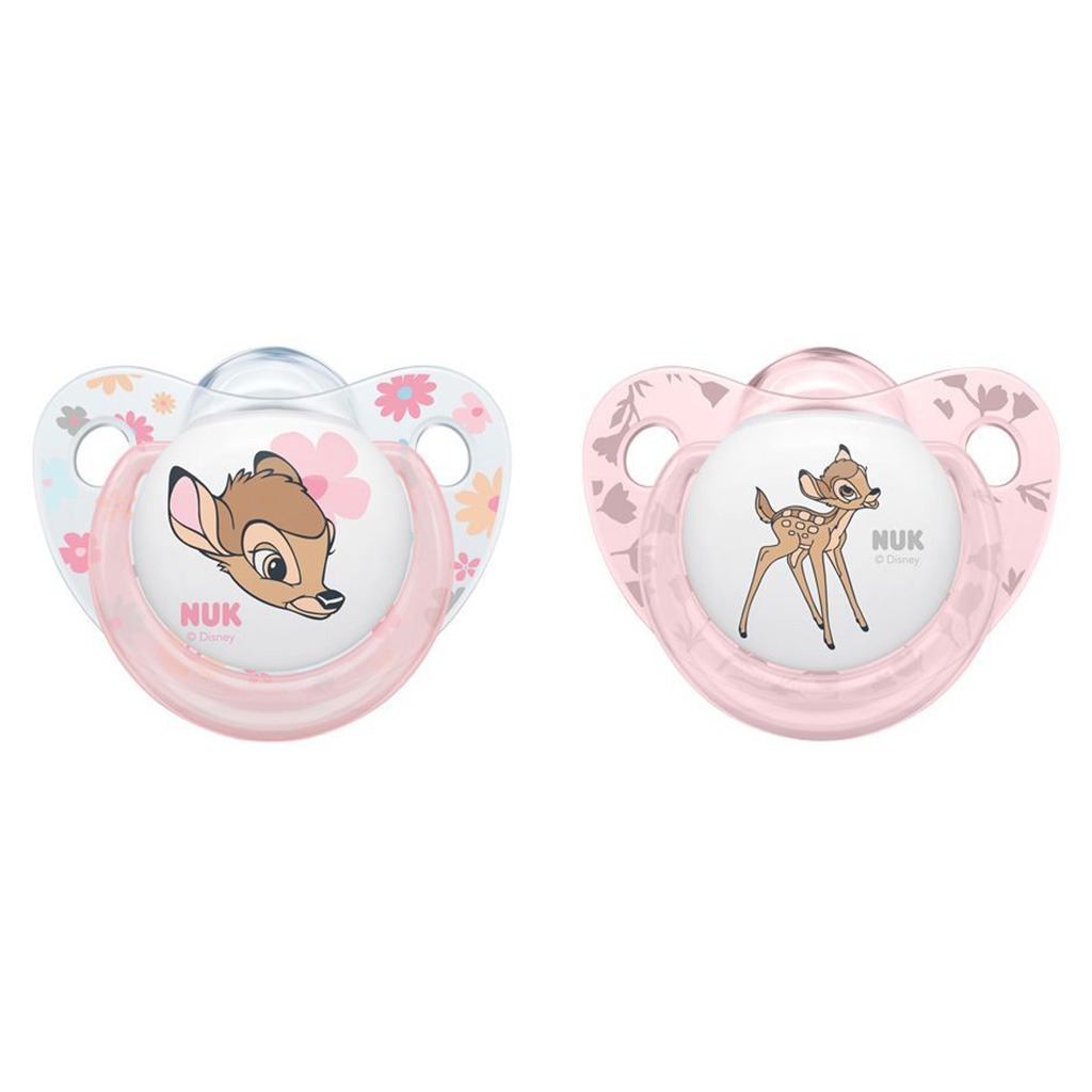 Nuk Disney Bambi Trendline Silicone Soother For 0-6 Months Baby, Assorted Pack of 2's