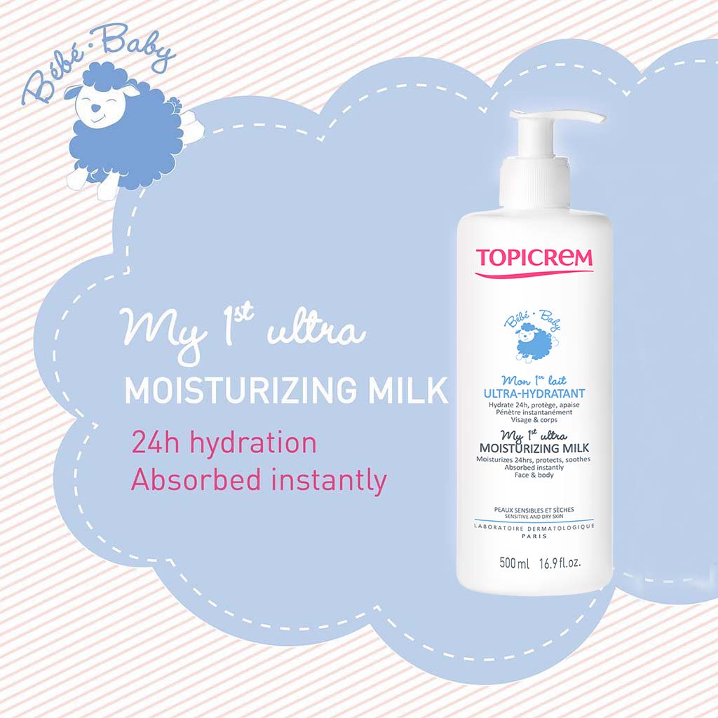 Topicrem Baby My 1st Ultra Moisturizing Milk For Sensitive & Dry Skin 500ml