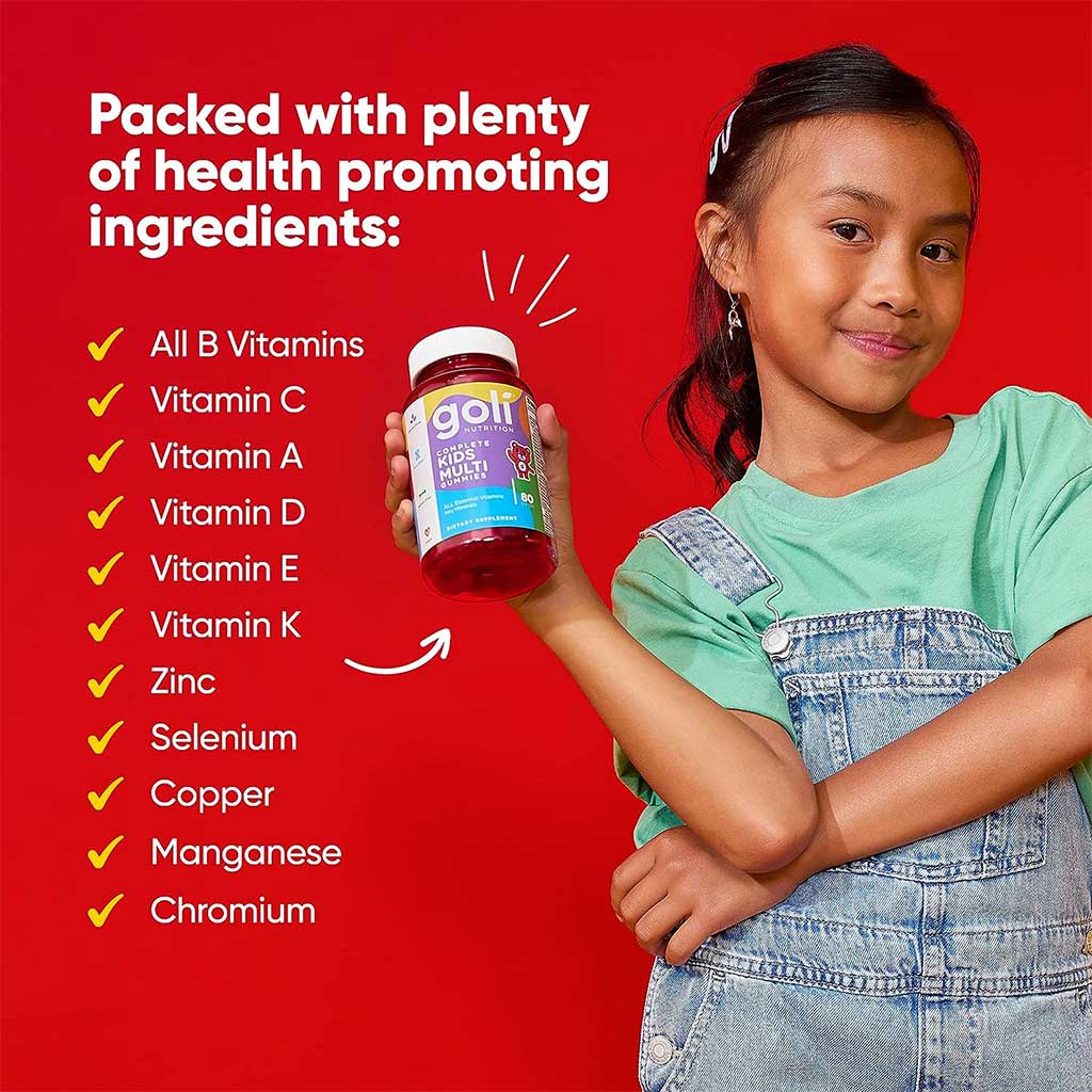 Goli Nutrition Complete Kids Multi Gummies With All Essential Vitamins & Minerals, Pack of 80's