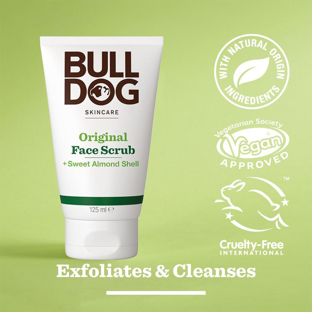 Bulldog Skincare Original Face Scrub For Men With Sweet Almond Shell 125ml