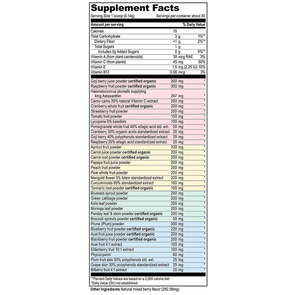 Vibrant Health Spectrum Vibrance Antioxidant Superfood Drink Powder 30 Servings, 184.2g